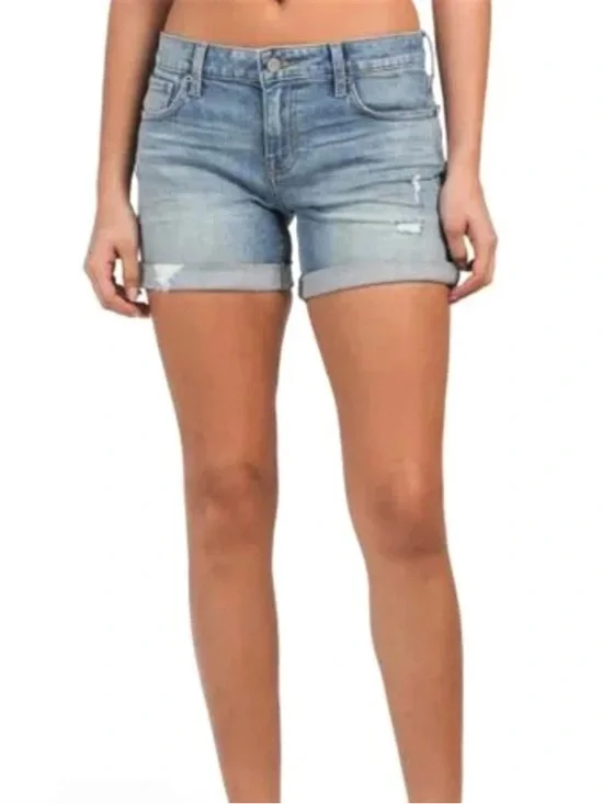 Lucky Brand The Roll Up Mid-rise Light Wash Bermuda Shorts size 8 - Picture 1 of 6